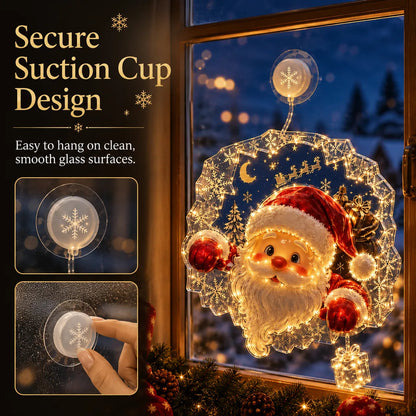 🏅 2026 Best Seller ✨🎄Lighted Christmas Window Decoration with Suction Cup | Warm LED Window Light with Double-Layer Design & Multiple Festive Styles ✨