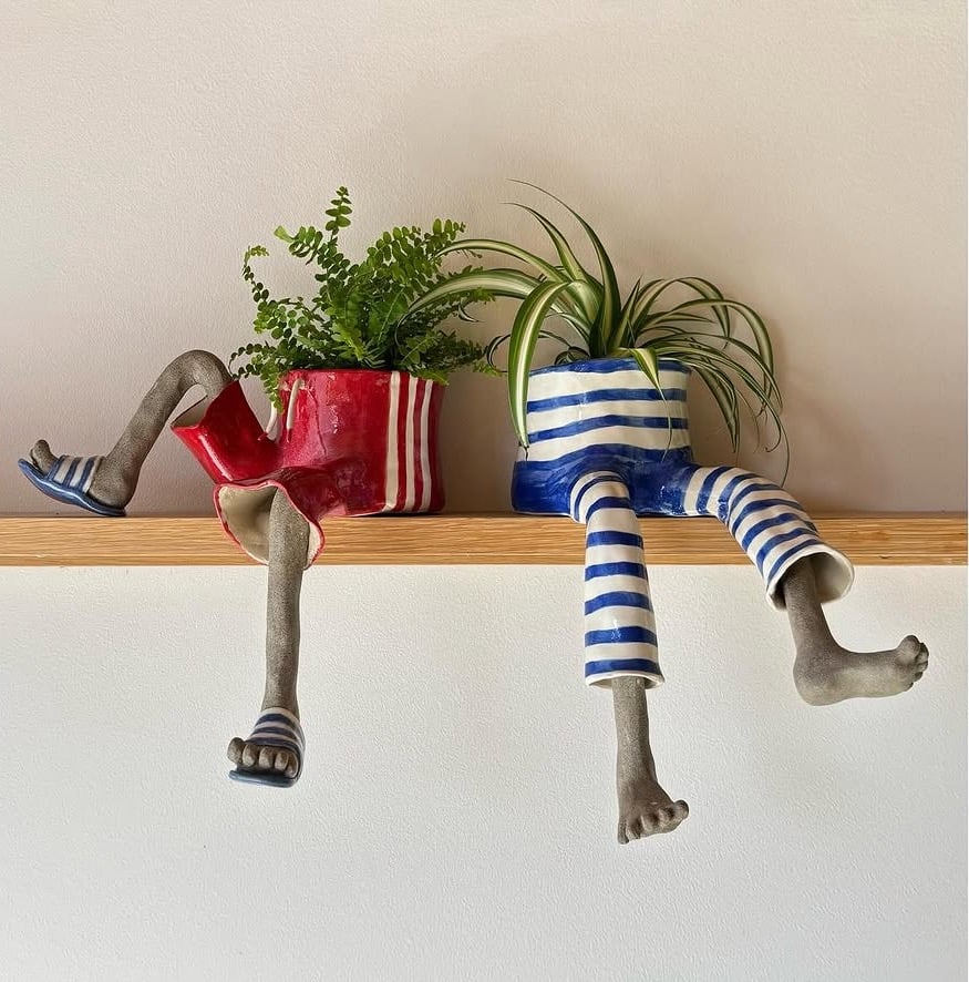 ✨ Cute Legged Human-Shaped Planter Pot Funny Resin Plant Pot
