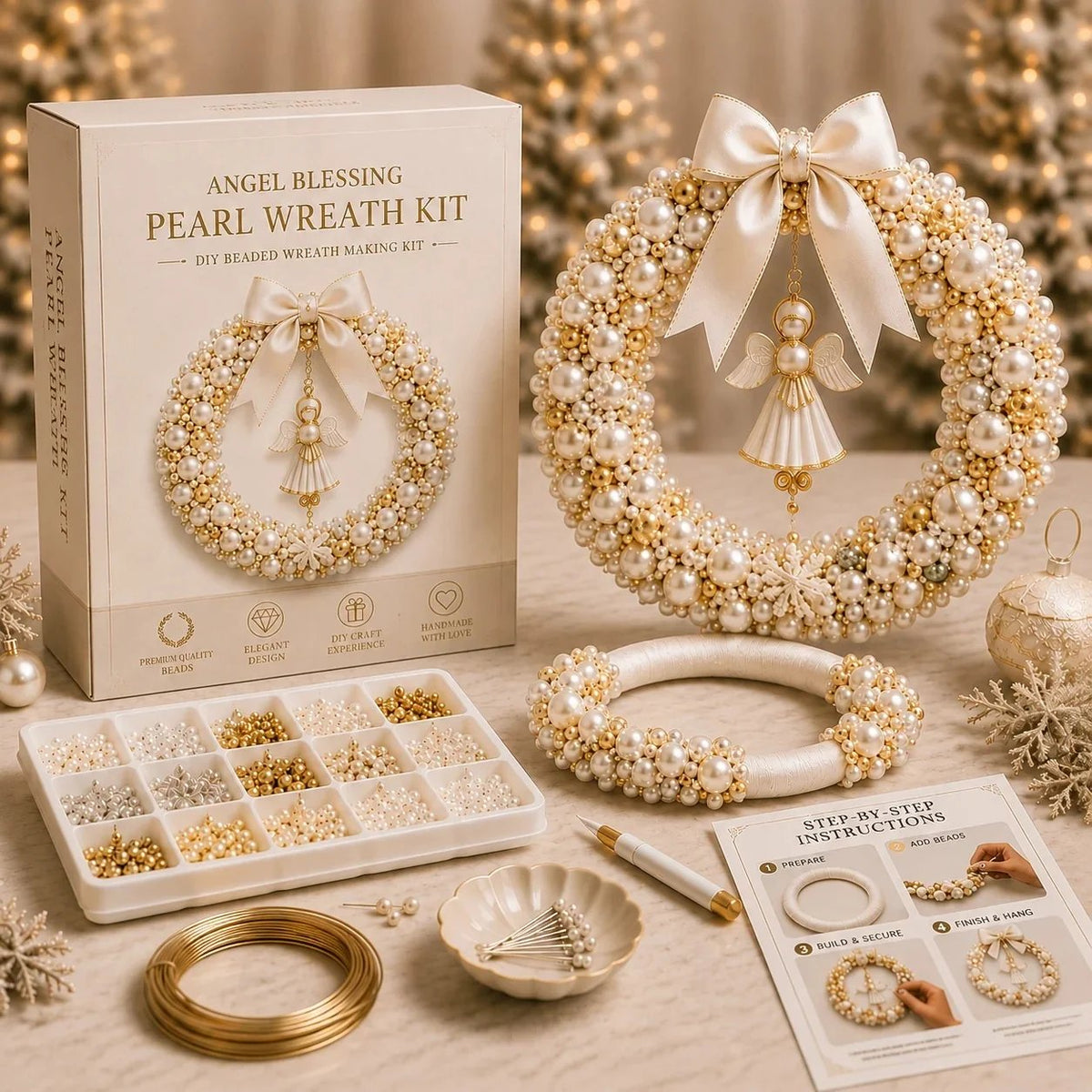🎄✨ Plymagic DIY Christmas Wreath Pearl Art Kit🎁