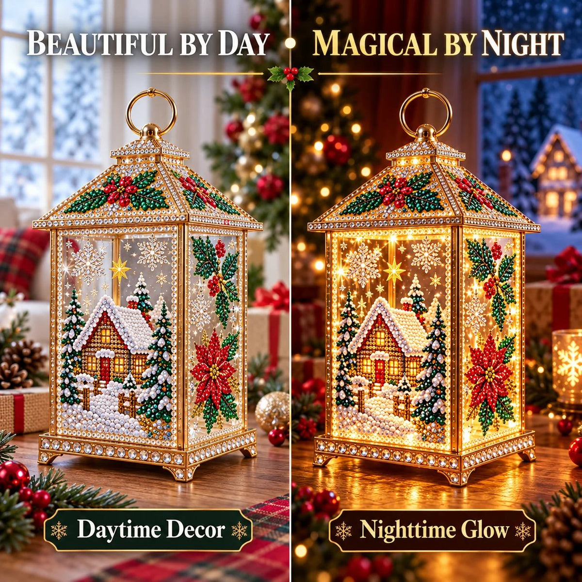 ✨ Christmas Glow™ — DIY Light-Up Diamond Art Lantern