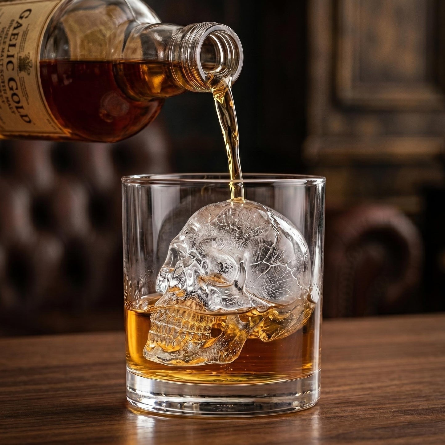 💀Skull Frozen Cubes Molds Silicone Tray, BPA Free Halloween Skull Shaped Ice Maker for Whiskey, Cocktails, Soda & Party Drinks