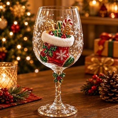 🔥🎁Christmas 3D Wine Glass Collection Gift Box Set