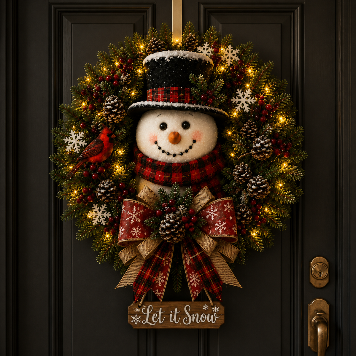 🎁Hot Sale 40% OFF⛄ Snowman Lighted Christmas Wreath✨