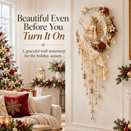 🔥 Last Day 50% OFF –Angel’s Moonlit Starfall™ – Lighted Christmas Angel Wall Decor