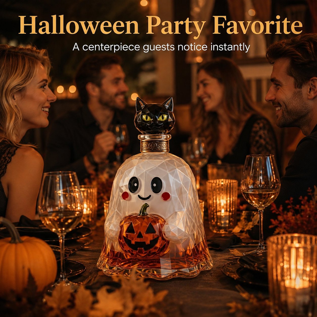 🔥Last Day 50% OFF - Ghost Pumpkin Halloween Decanter 🎃 Spooky Glass Whiskey Bottle