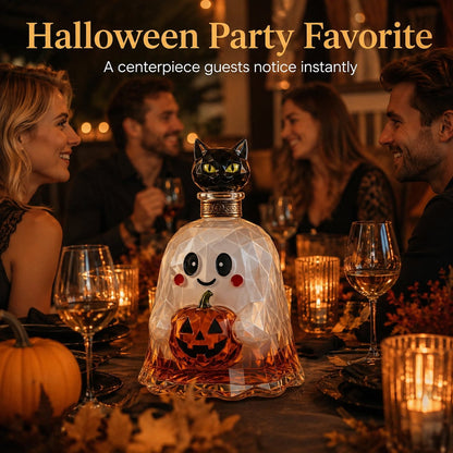 🔥Last Day 50% OFF - Ghost Pumpkin Halloween Decanter 🎃 Spooky Glass Whiskey Bottle