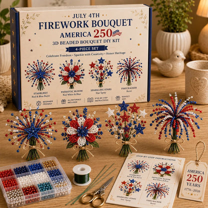 ✨America 250 DIY Beaded Flower Bouquet Craft Kit —Limited Edition Collection
