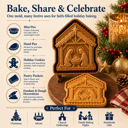 🔥LAST DAY 50% OFF - ✝️ Faith & Nativity Christmas Mini Pie Mold Collection