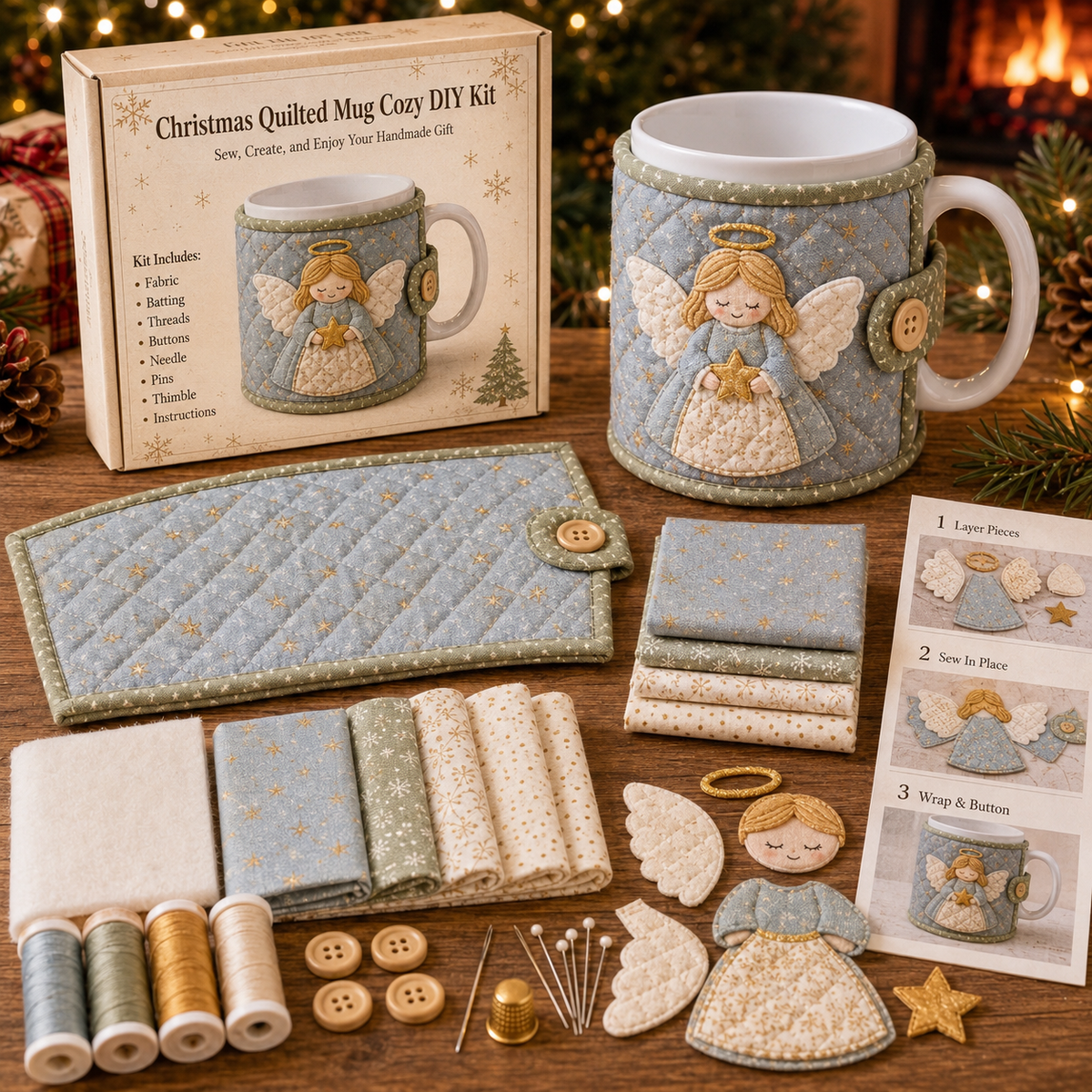 🎄 Christmas Mug Cozy Sewing Kit