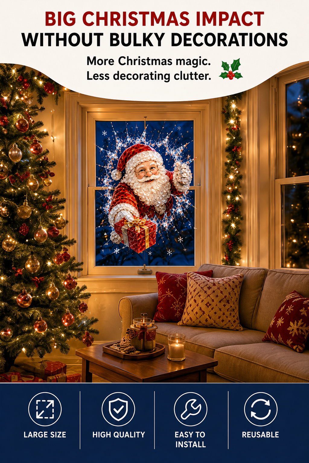😍Santa Claus window stickers
