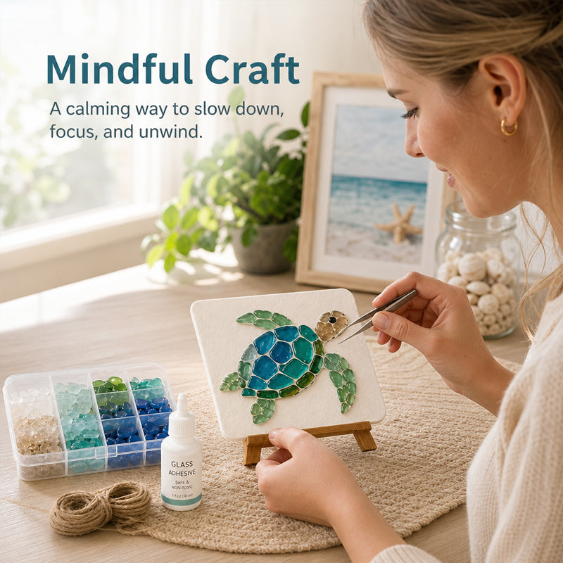 🌊✨ Ocean-Themed Art DIY Kit – Create Stunning Mosaic Masterpiece