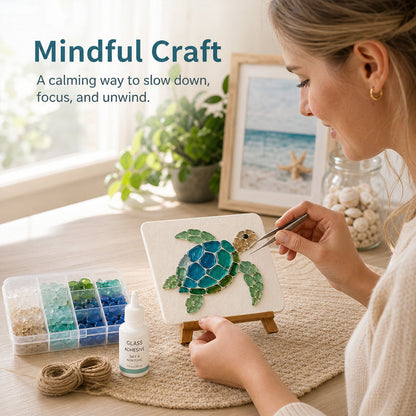 🌊✨ Ocean-Themed Art DIY Kit – Create Stunning Mosaic Masterpiece