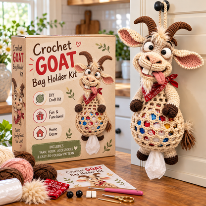 🔥LAST DAY 49% OFF – 🌼 Cottage Harvest Keepers™ — Crochet Animal Bag Holder DIY Kit | 13 Adorable Designs