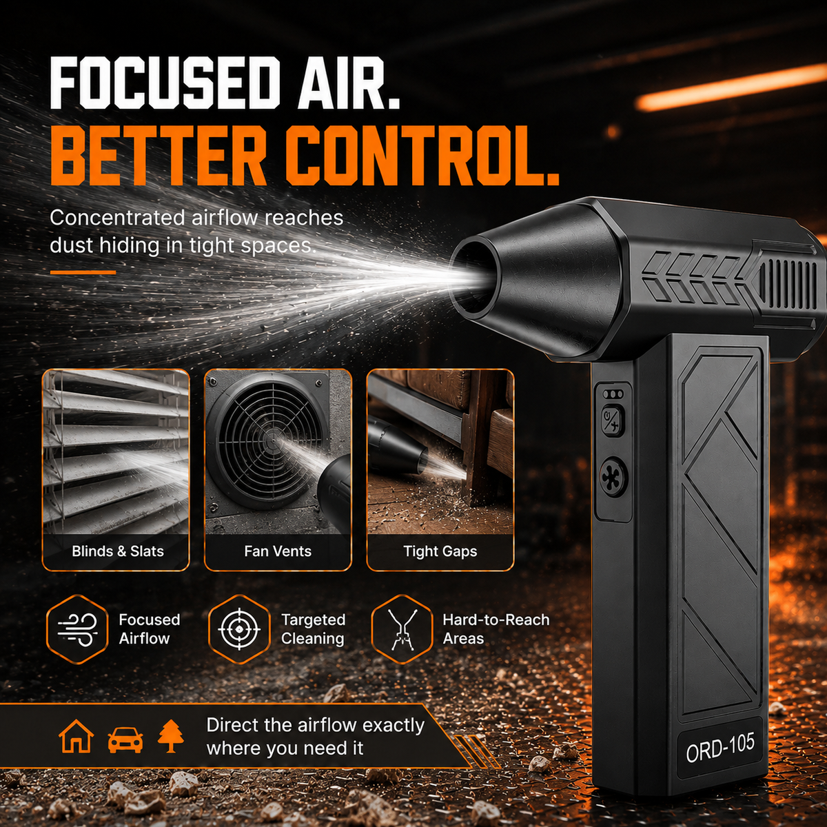 💨 Cordless Turbo Air Duster for Cars. Garages & Workspaces