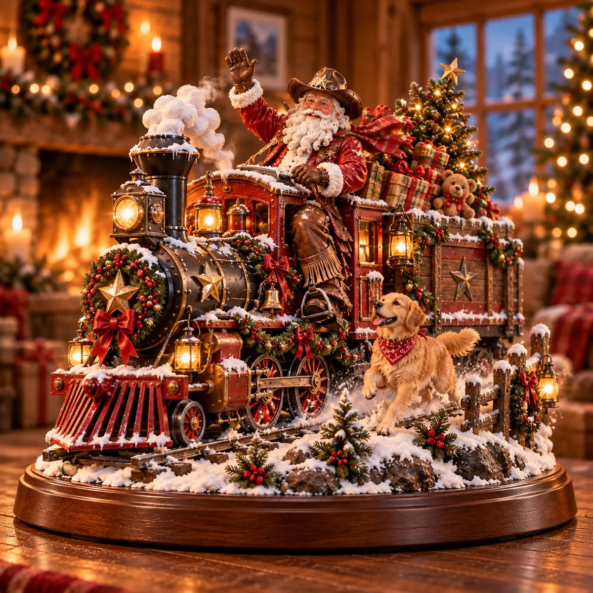 Cowboy Santa Western Christmas Train keepsake