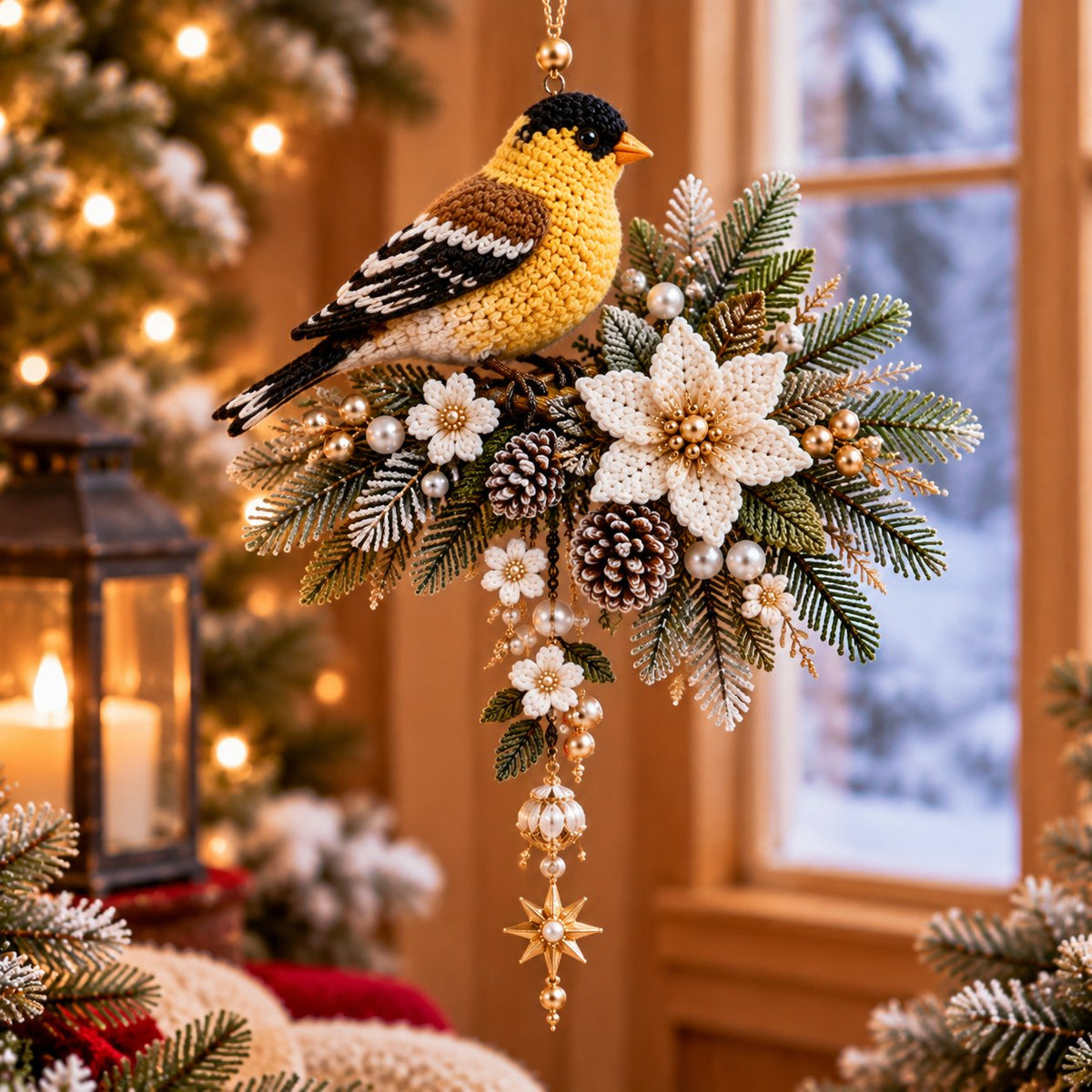 🎄❤️ Cardinal & Poinsettia DIY Ornament Kit