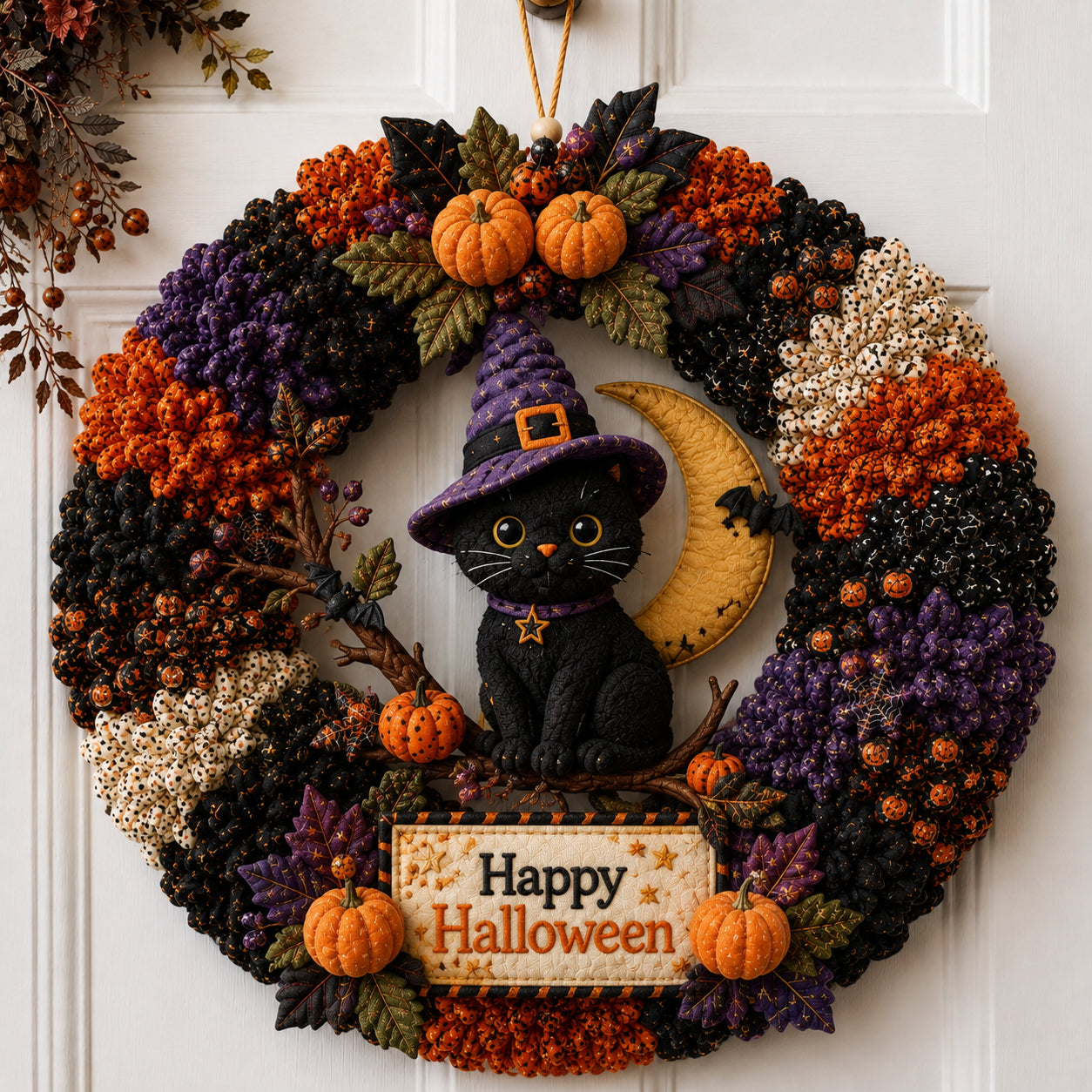 Halloween Poke Wreath DIY Kit Collection – Black Cat, Ghost, Skeleton, Haunted House & Witchy Designs