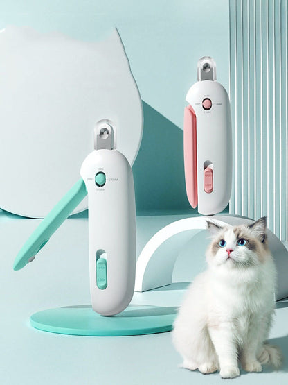 Cat Nail Clipper with 4-Size Adjustable Trimming Hole & Hidden Nail File