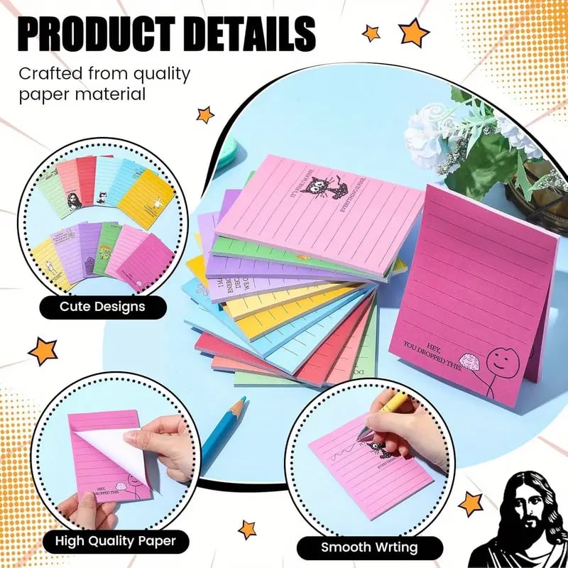12 Pcs Funny Colleague Gifts - Sarcastic Office Sticky Notes with Flirty Phrases and Passive-Aggressive Jokes,