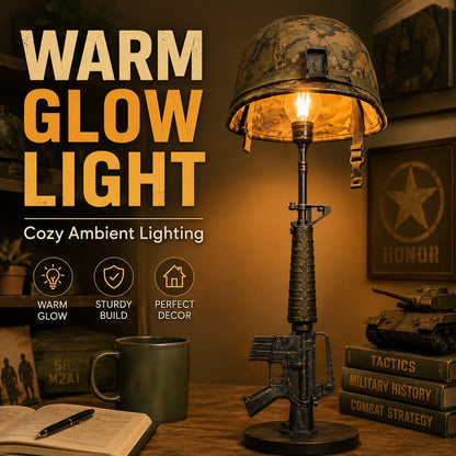 Tactical Rifle & Helmet Table Lamp with Trigger Switch