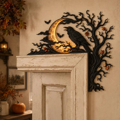 🐦‍⬛🌕 Raven Moon Halloween Corner Decor