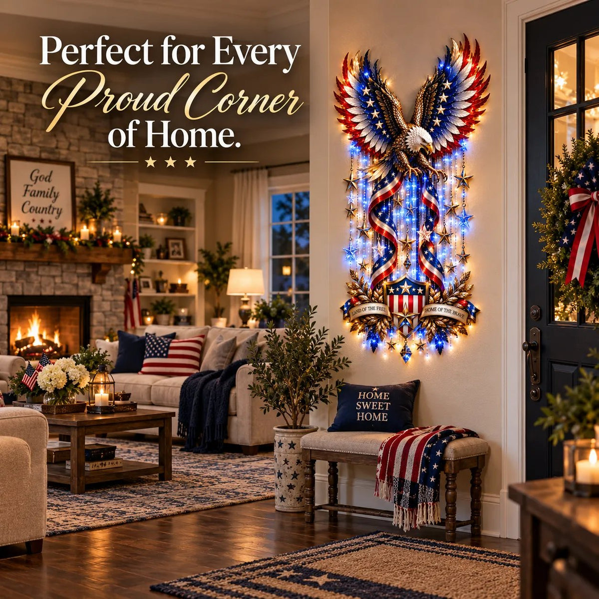 🦅American Glory Cascade™ - Let Freedom Light Your Home🏠