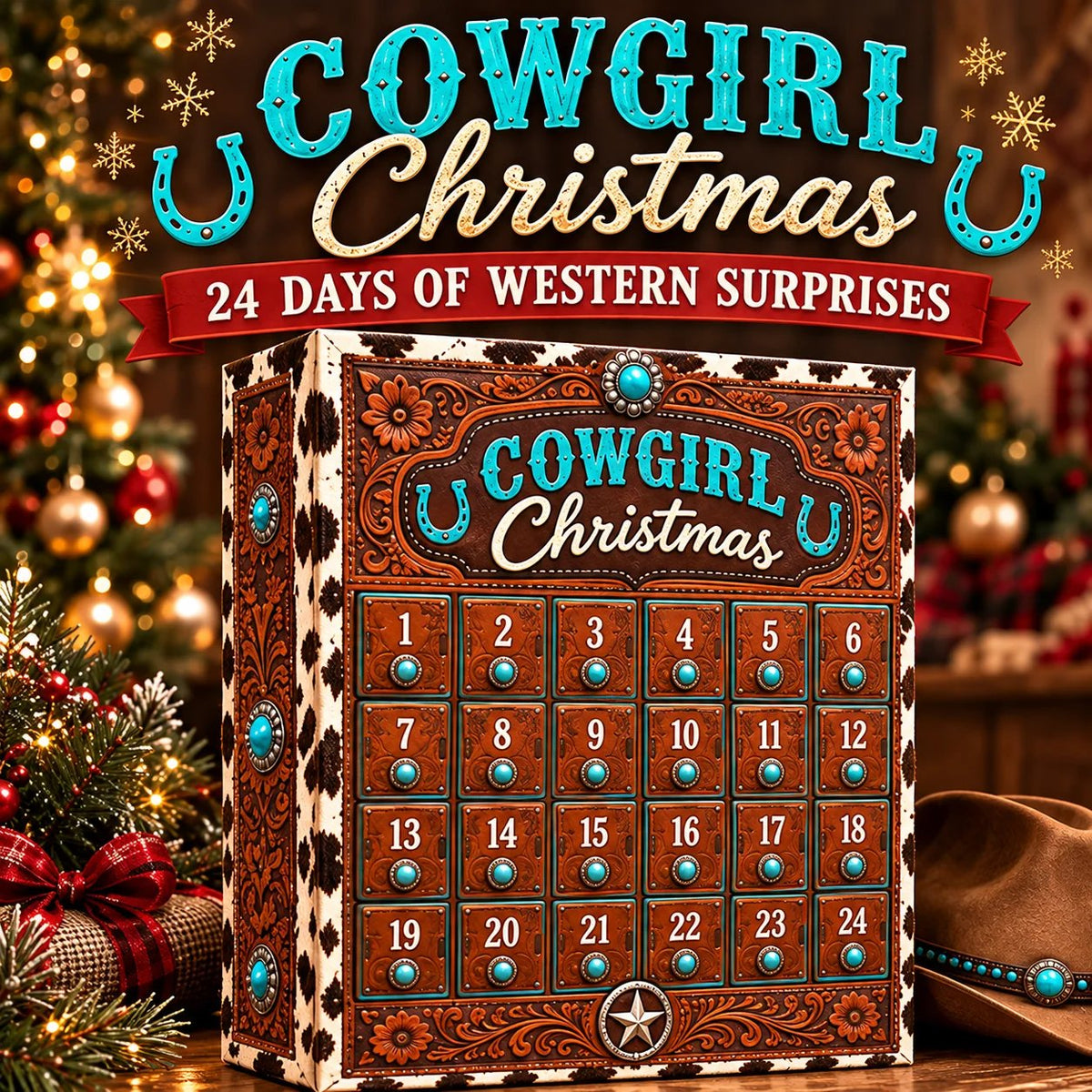 ⏳ Last Day 49% OFF – 🤠 Cowgirl Christmas Advent Calendar | 24 Days of Western-Inspired Surprises 🎄