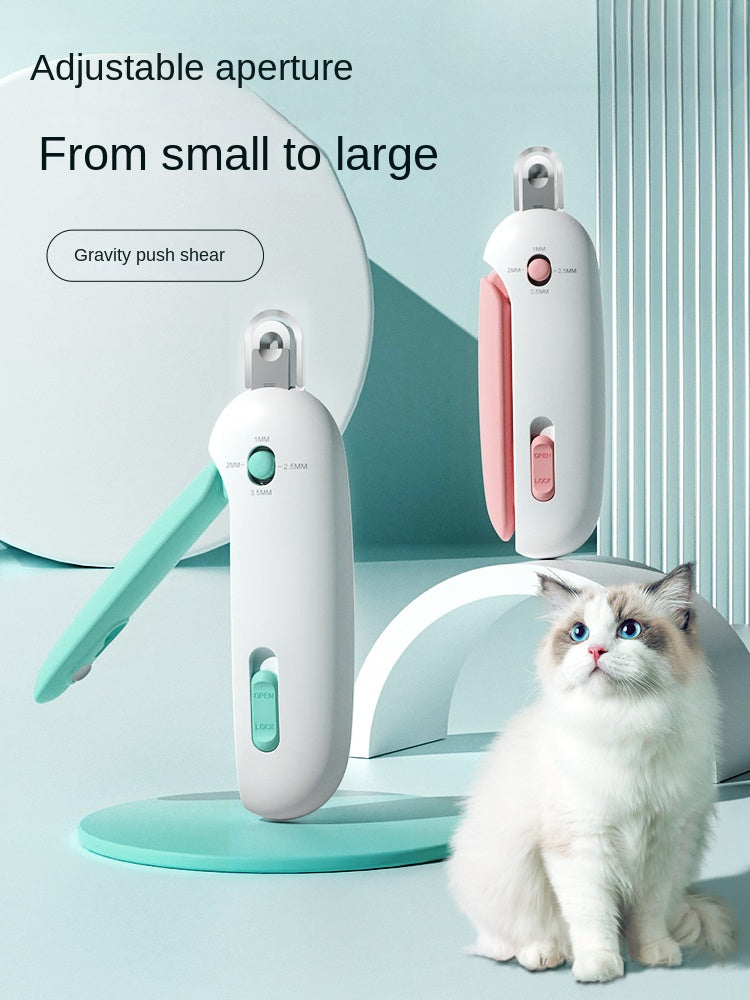 Cat Nail Clipper with 4-Size Adjustable Trimming Hole & Hidden Nail File