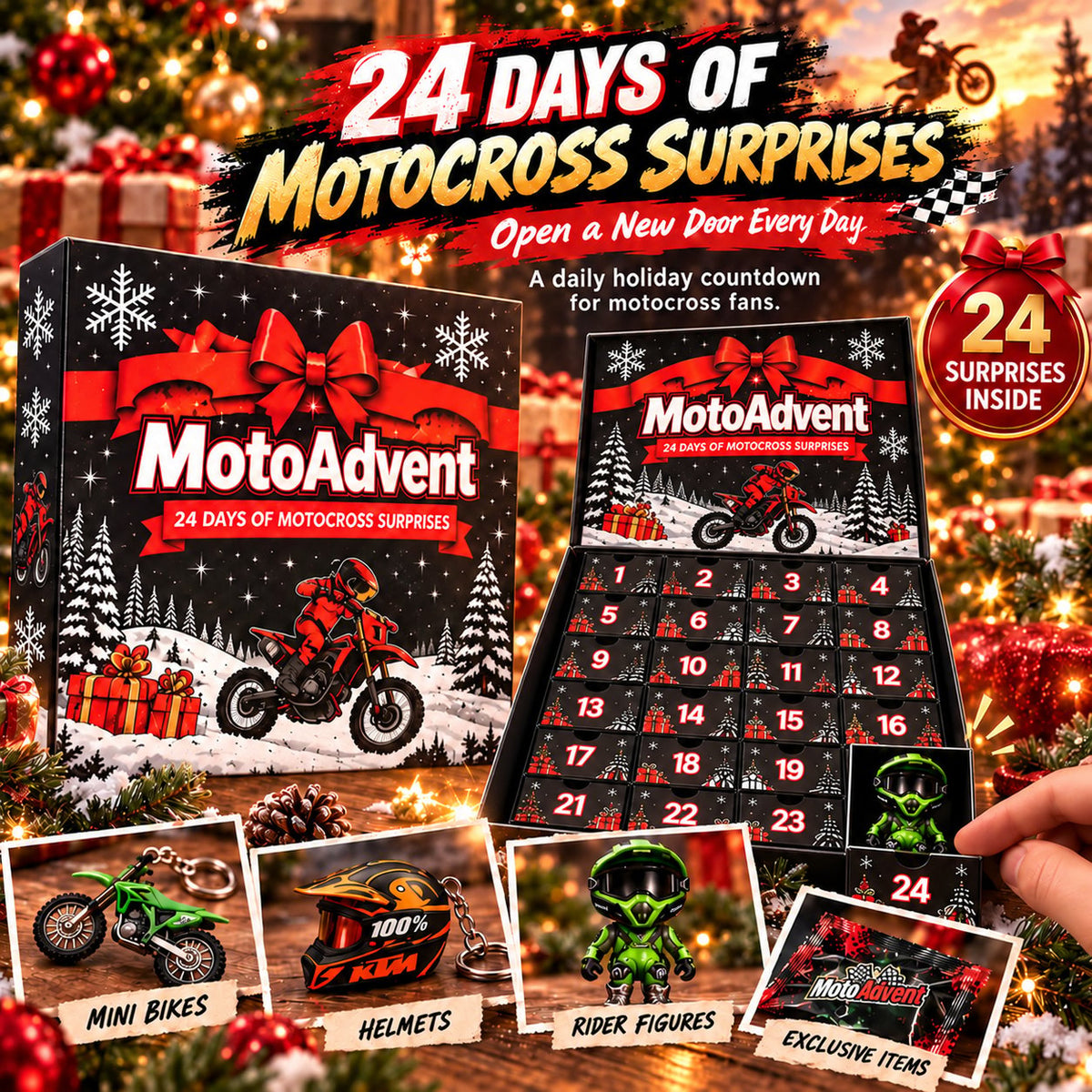 (🎁Last Day 49% OFF)🏍️Motocross Advent Calendar | 24 Days of Rider Themed Gifts
