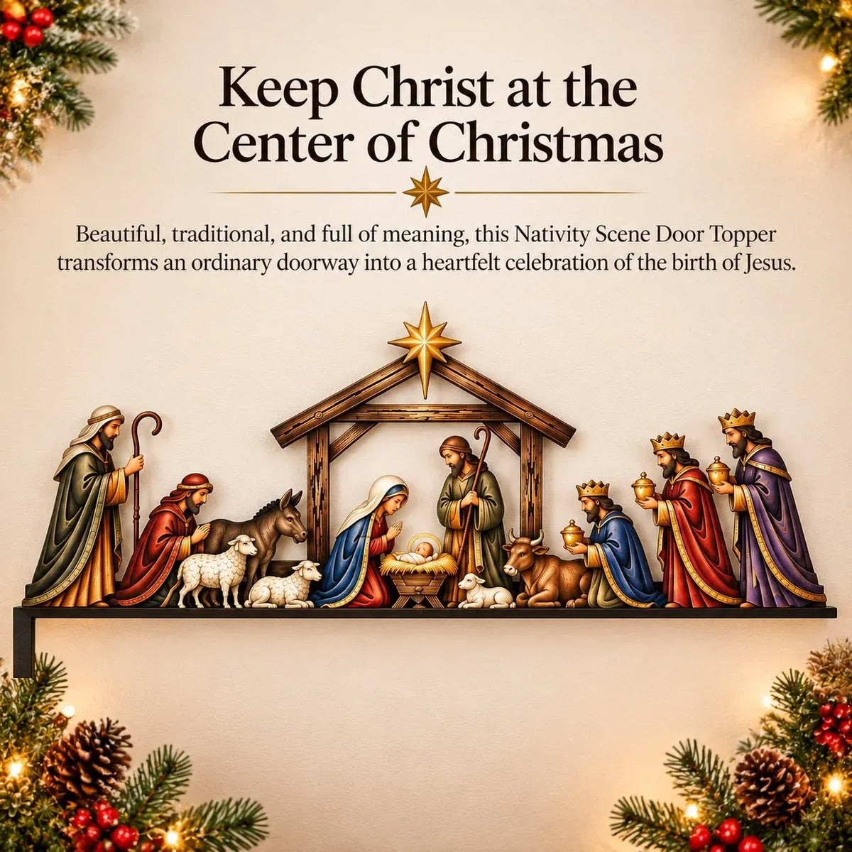 ✝️ Nativity Scene Door Topper | Bring The Story Of Christmas Home