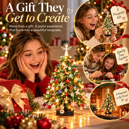 🎄 Create Your Own Holiday Magic – DIY Beaded Christmas Tree Kit with Angel Topper✨