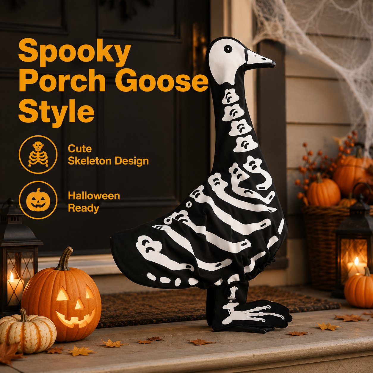 🎃Halloween Goose Skeleton Costume for Porch🪿👻