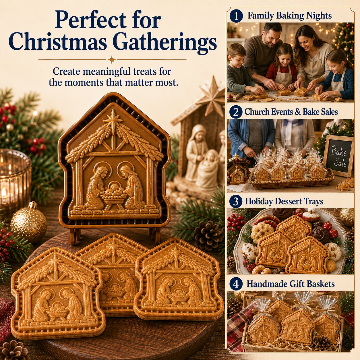 🔥LAST DAY 50% OFF - ✝️ Faith & Nativity Christmas Mini Pie Mold Collection