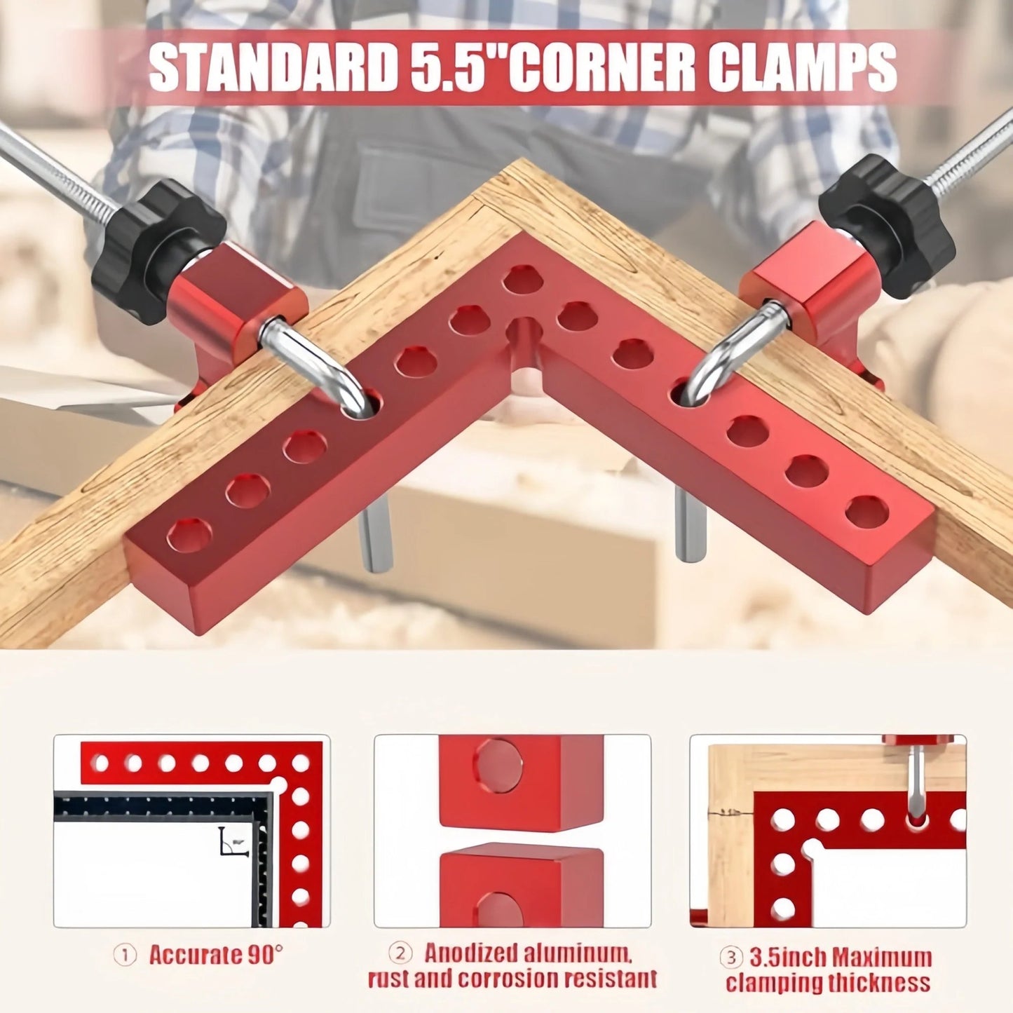 🔥Last Day 50% OFF - 📐Mroace 90 Degree Aluminum Corner Clamps