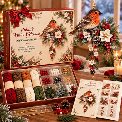 🎄❤️ Cardinal & Poinsettia DIY Ornament Kit