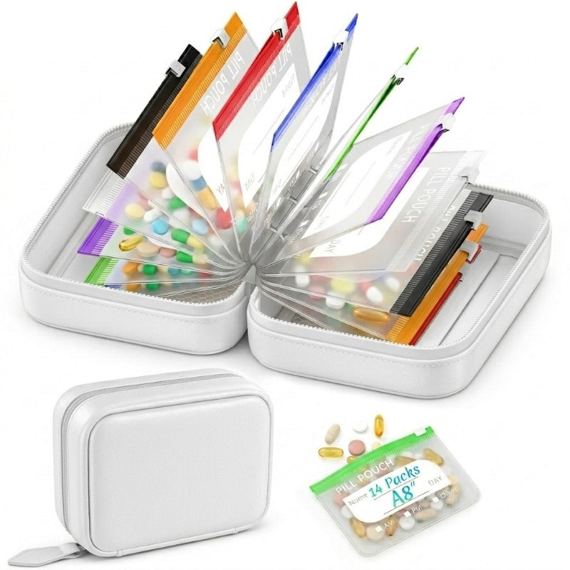 Waterproof pillbox A8 binder set, travel medicine bag