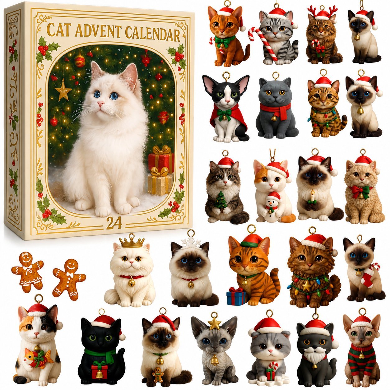 🎄LAST DAY 49% OFF -💥Advent Calendar 2026 Cat Advent Calendar - Giftfor Adults Friends CatOwners and Lovers Christmas Holiday Countdown Gift