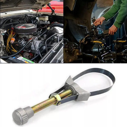 Remove Stuck Oil Filters Easily – Universal Adjustable Strap Wrench for Cars & Trucks