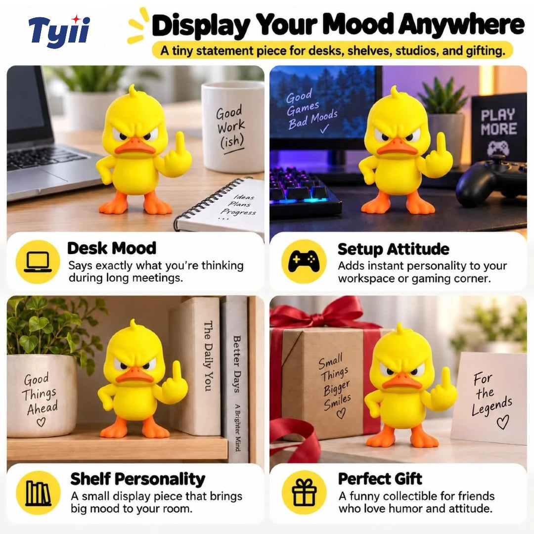 Angry Duck Figurine 🦆😤 – Funny Quirky Decor for Home & Garden