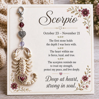 ⏳ Last Day 49% OFF – Buy 3 Get 1 FREE（4 PCS）🌙12 Zodiac Birthstone Charm Keepsake Card Collection | Zodiac Pendant, Birthstone-Inspired Crystal Beads, Heart Charm & Floral Affirmation Card Included ✨