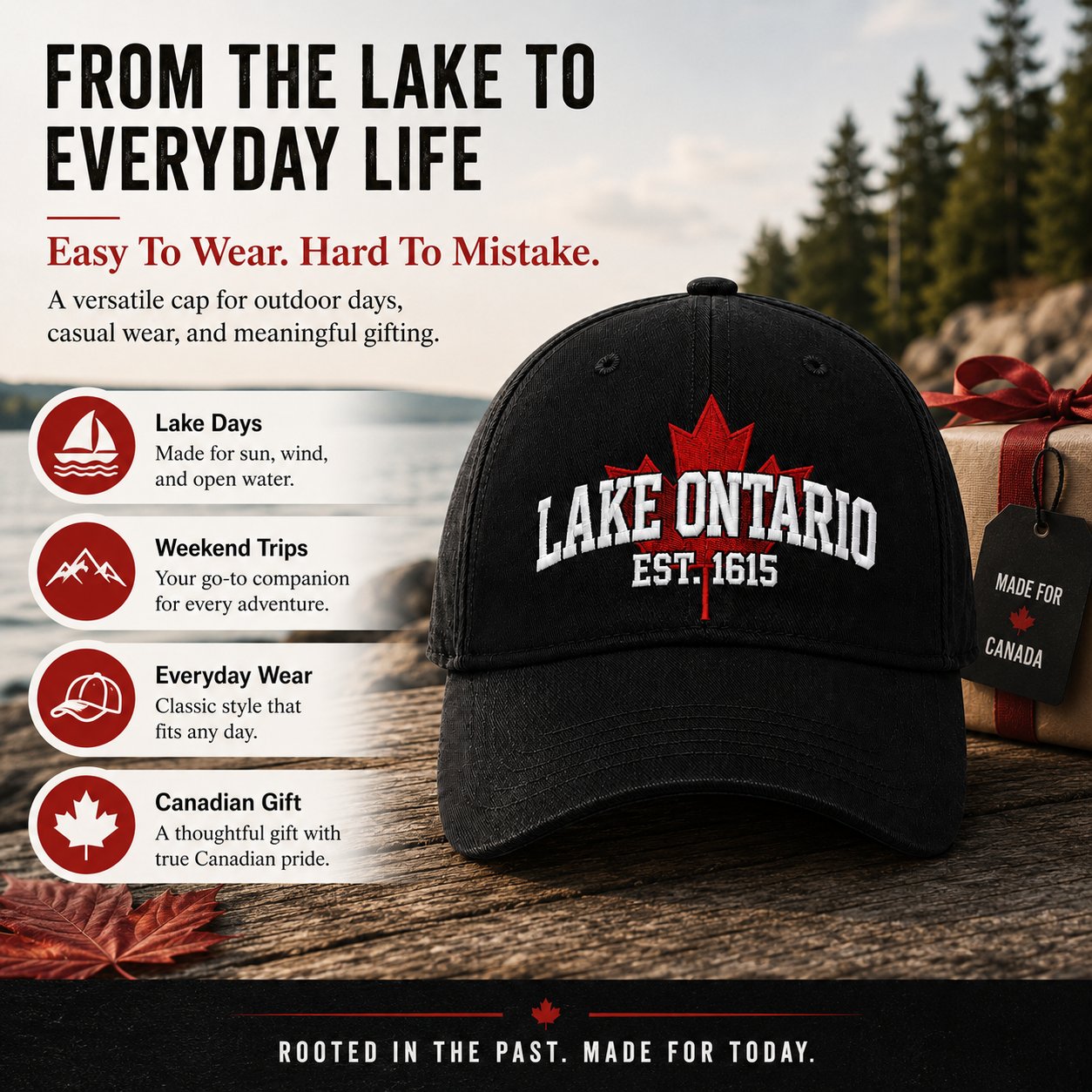 🔥LAST DAY 50% OFF -- 🍁Lake Ontario Forever – Heritage Embroidered Cap (🧢100% Cotton)