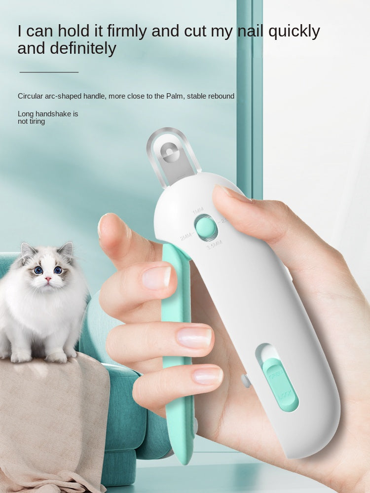 Cat Nail Clipper with 4-Size Adjustable Trimming Hole & Hidden Nail File