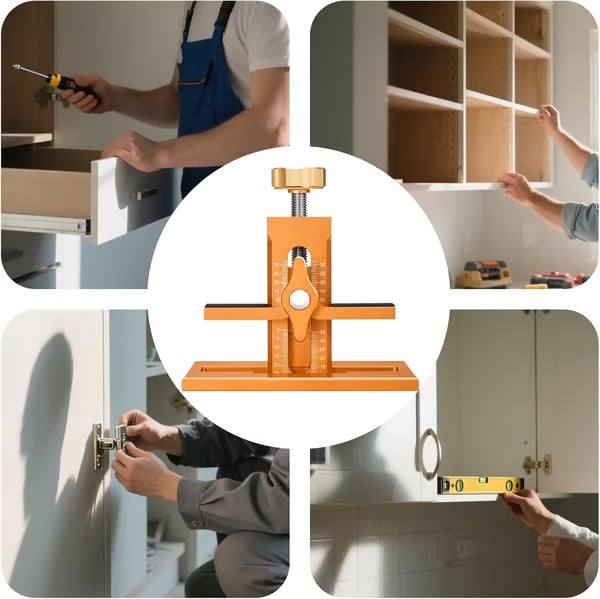 Cabinet door installation tool application scenarios