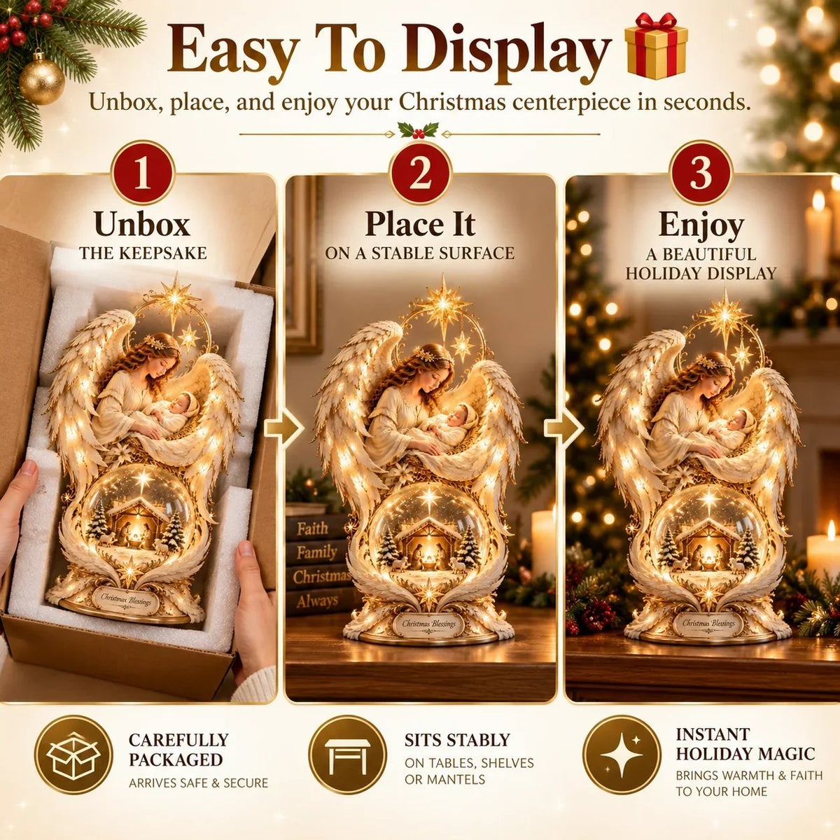 🎉 ✝️ Bring the Holy Night Home – Heavenly Noel Nativity Light