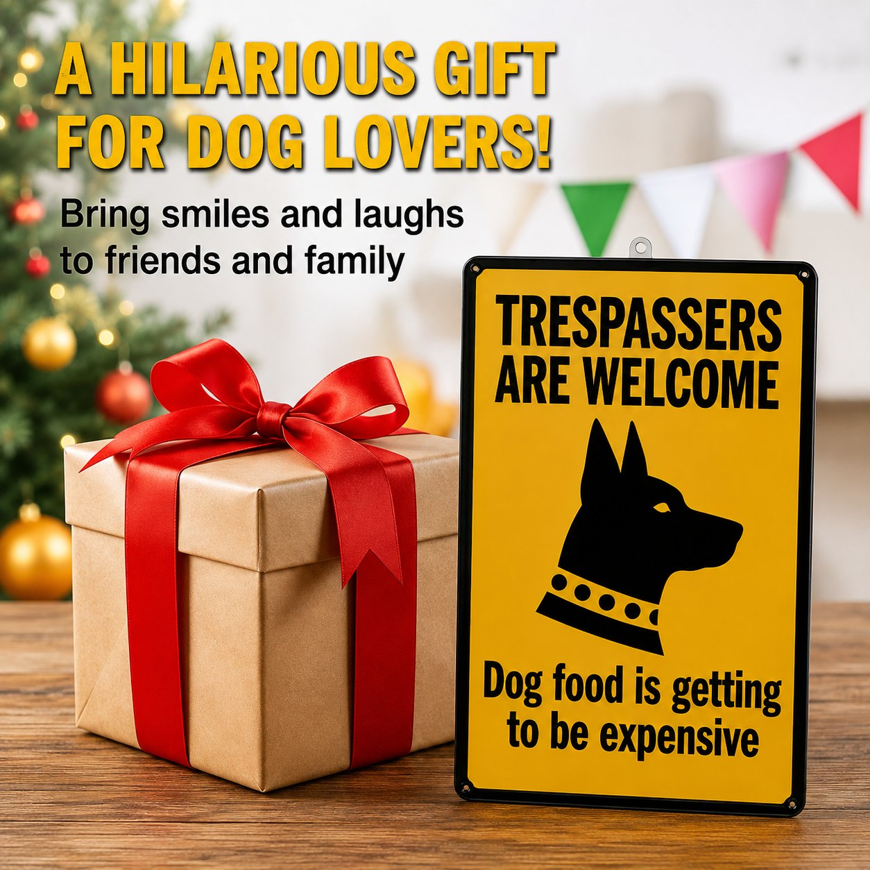 😂 Limited-Time Sale 49% OFF —  Funny Dog Warning Sign丨Trespassers Welcome 🐕