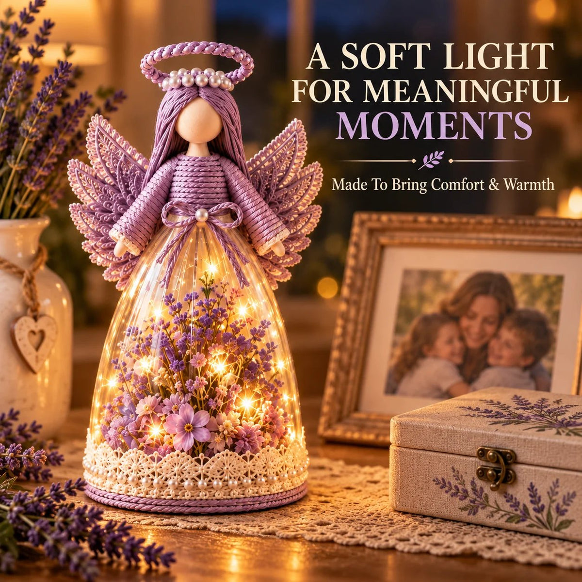🔥 LAST DAY 49% OFF - 🌸🎁 Lighted Floral Angel Figurine