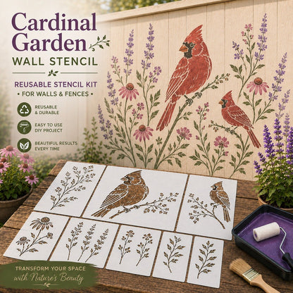 🦋🌸Last Day 50% OFF - 🌿Garden Bloom Wall Stencil Kit | DIY Garden Painting Templates for Every Space（副本）