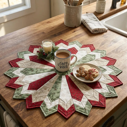 🎄 Holiday Star Table Topper Quilt Template Set ⭐🧵 – DIY Christmas Quilting Pattern