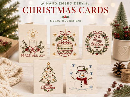 🔥LAST DAY 50% OFF - 🌲 🪡 Christmas Hand Embroidery Card DIY Kit | Stitch Your Way Into the Christmas Spirit ✨ 🎁