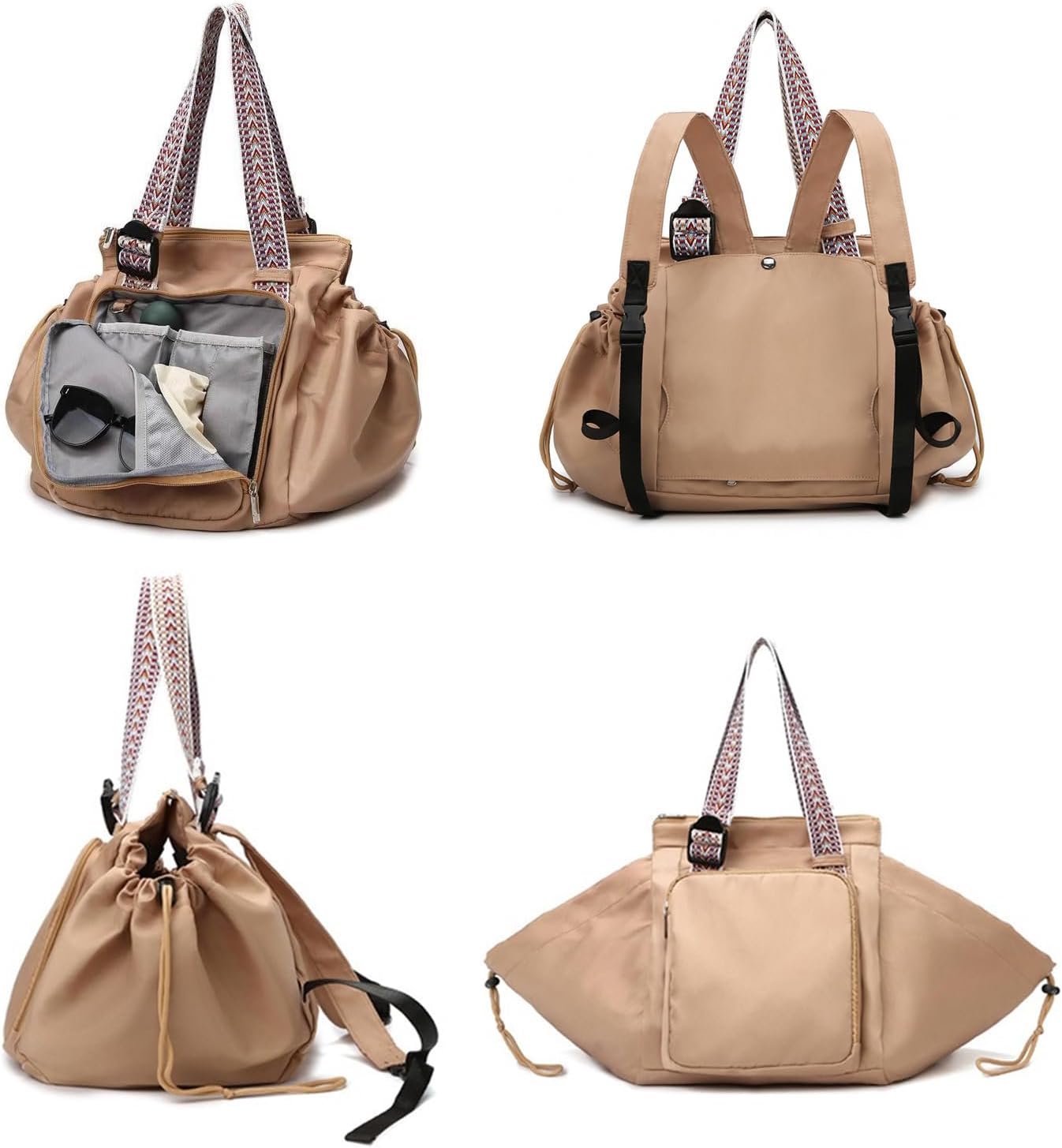 Everyday Convertible Backpack Tote Bag, 15 Pockets | Water-Resistant, Lightweight